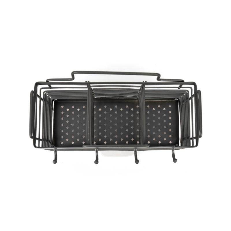 Suport pentru uscare vase cu 3 compartimente cu suport pentru ustensile