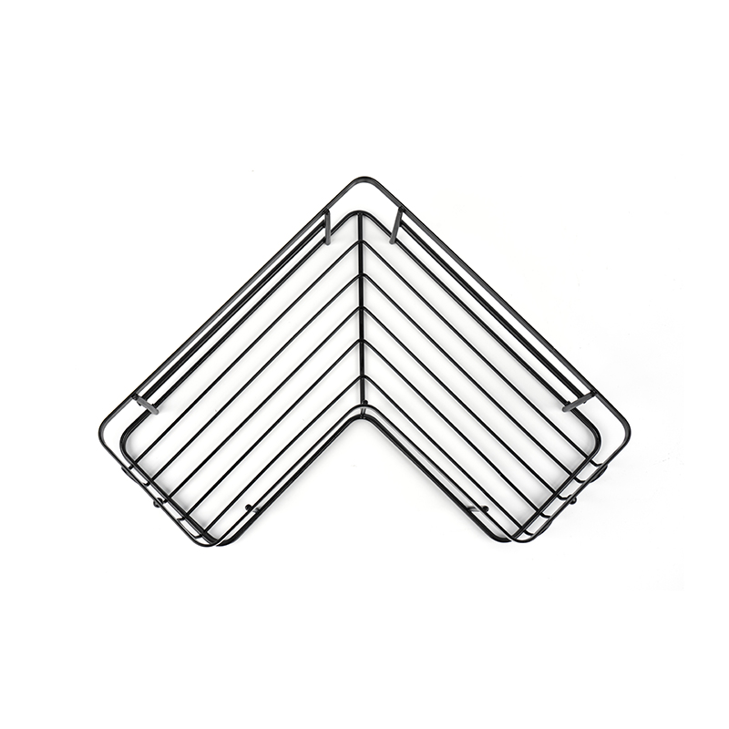 Cadru de duș cu colț negru, montat pe perete, din oțel inoxidabil