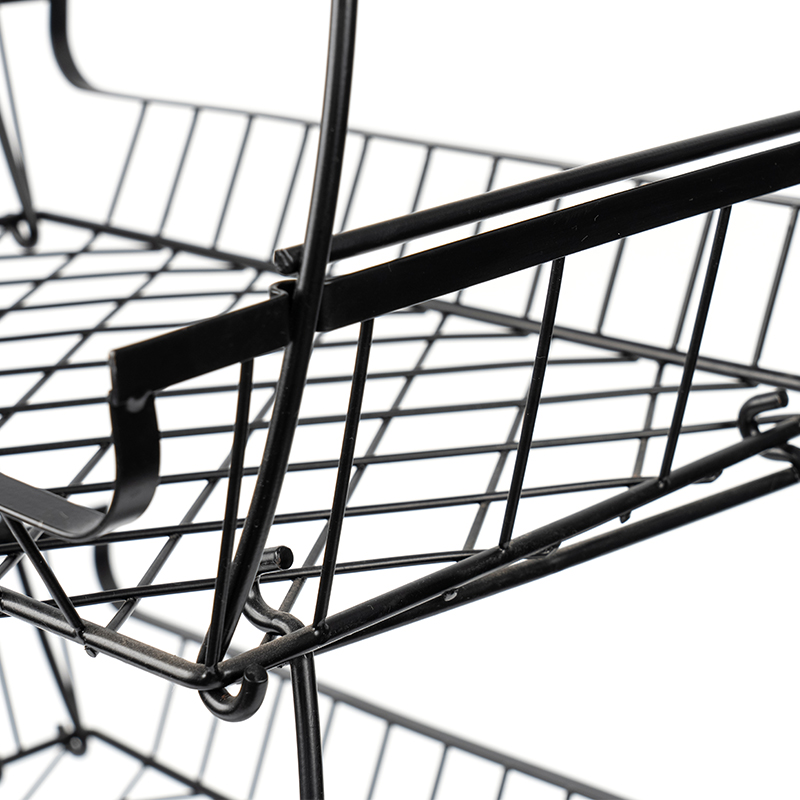 Coș cu fructe și legume stivuibile pe 4 niveluri cu roți de rulare