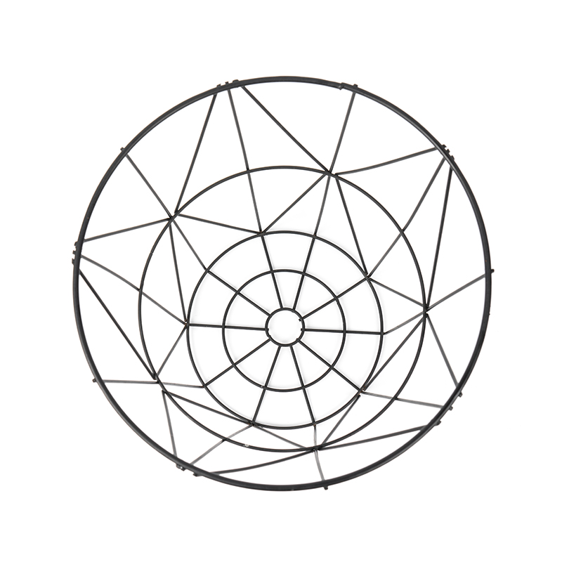 Coș de gunoi negru rotund din plasă de sârmă pentru birou și dormitor