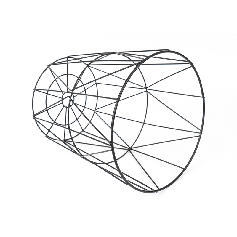 Coș de gunoi negru rotund din plasă de sârmă pentru birou și dormitor