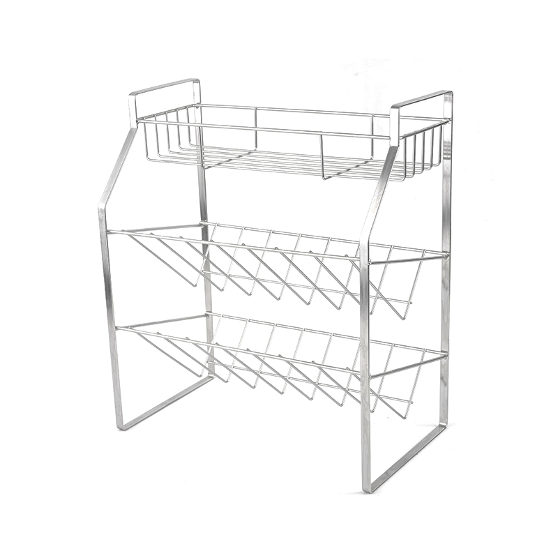 Suport pentru condimente negru cu 3 niveluri cu suport de perete pentru bucătărie