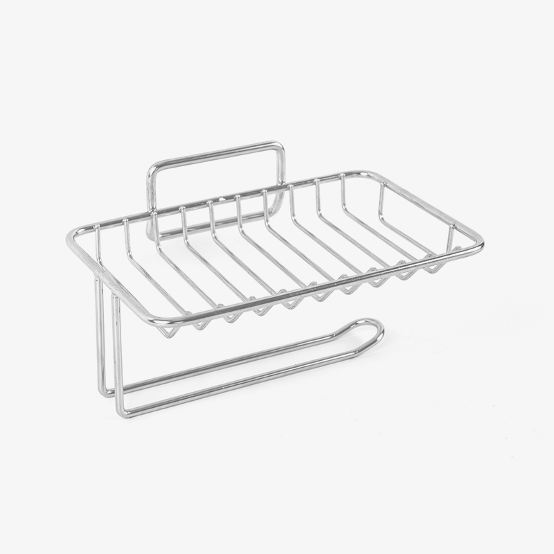 Vasă de săpun din ceramică cu auto-drenare și suport din oțel inoxidabil