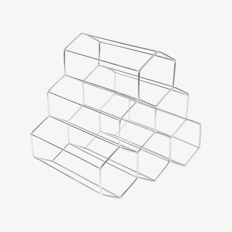 Suport pentru sticle de vin de sine stătător cu 3 niveluri pentru blat