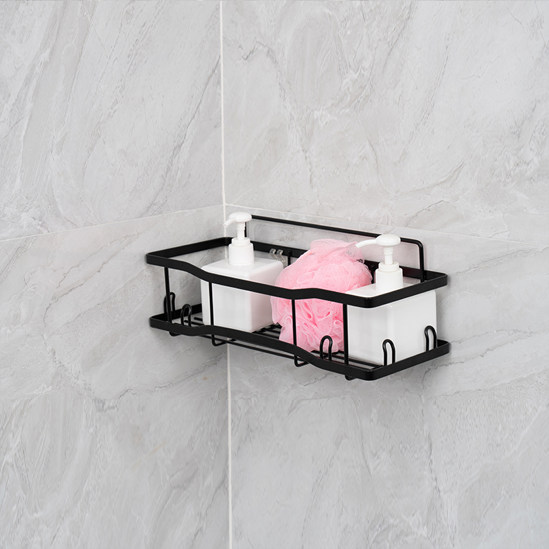 Coș de depozitare din sârmă metalică montat pe perete pentru bucătărie și baie